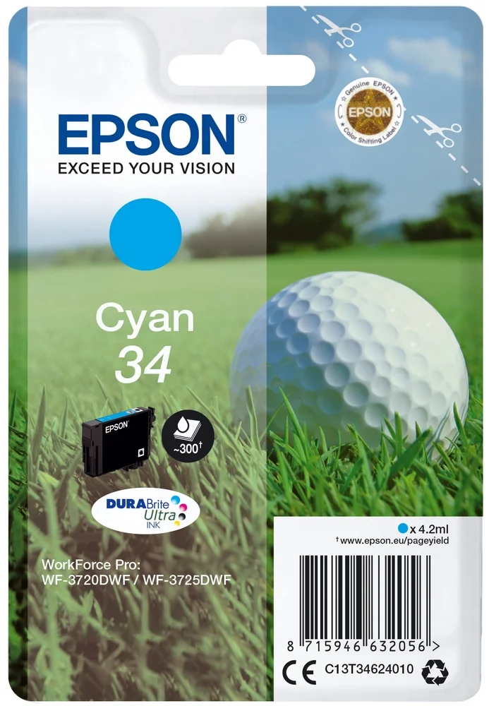 Tinteiro Ciano 34 (300 p&aacute;ginas) - EPSON