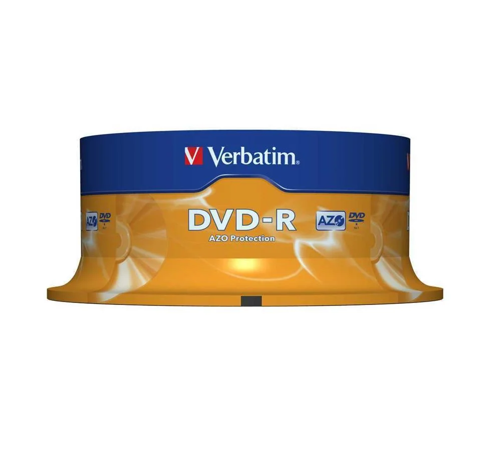 1x25 Verbatim Dvd-R 4,7gb 16x Speed, Fosco Prata