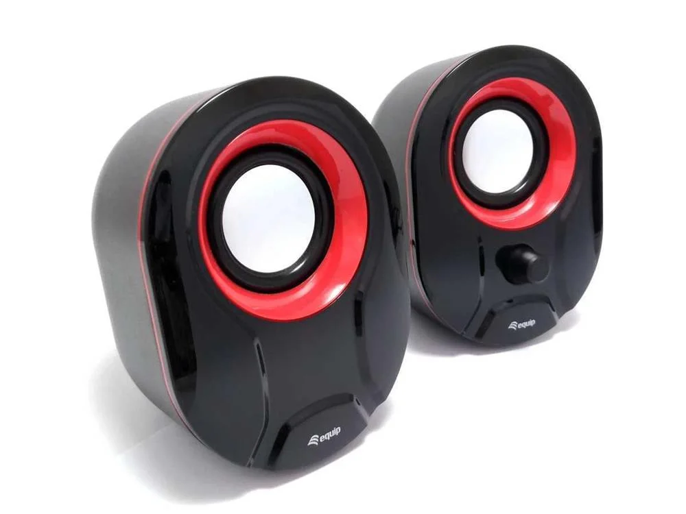 Equip Life Mini Colunas 6w Usb Controlo Som Preto/Vermelho 