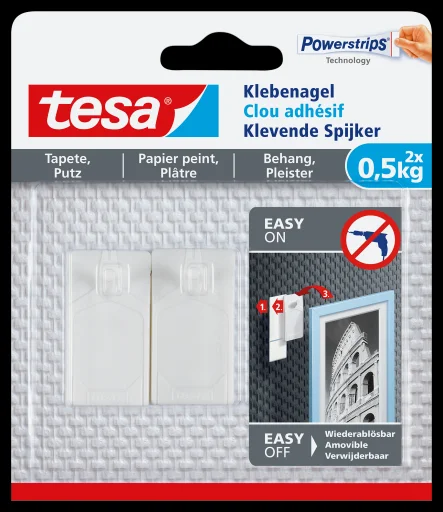 Prego Adesivo 1x2 Tesa 0,5 Kg para Papel de Parede