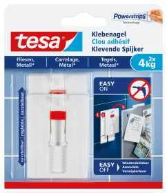 Tesa Klebenagel Verstellbar Fliesen & Metall Bis 4kg    2st.