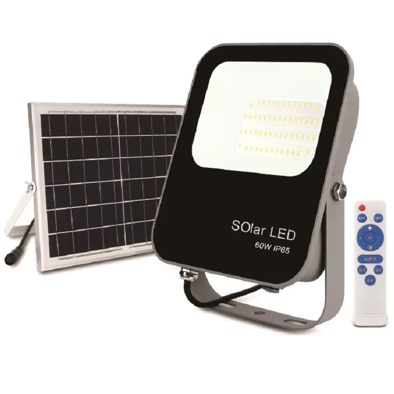 Projetor LED Solar 60w 6500k C/ Comando