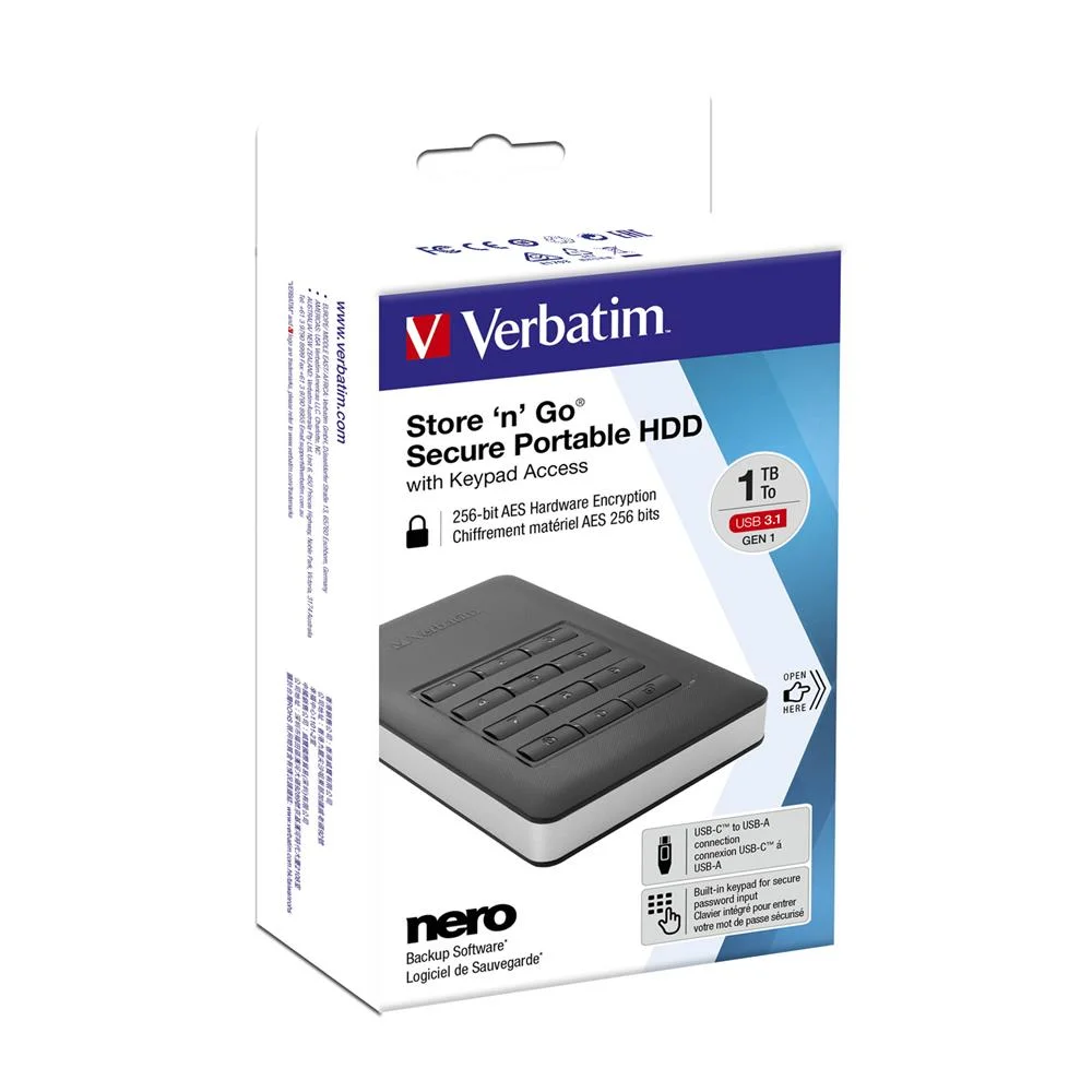 Verbatim Store N Go 1tb Secure Portable.