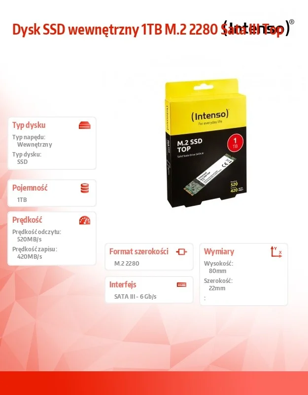 Intenso M.2 SSD Top          1tb Sata Iii