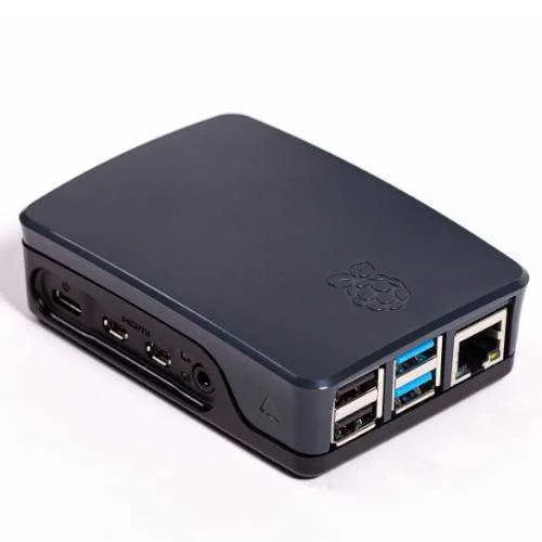 Caja para Raspberry Oficial Pi 4,  Negro/Gris Ras.