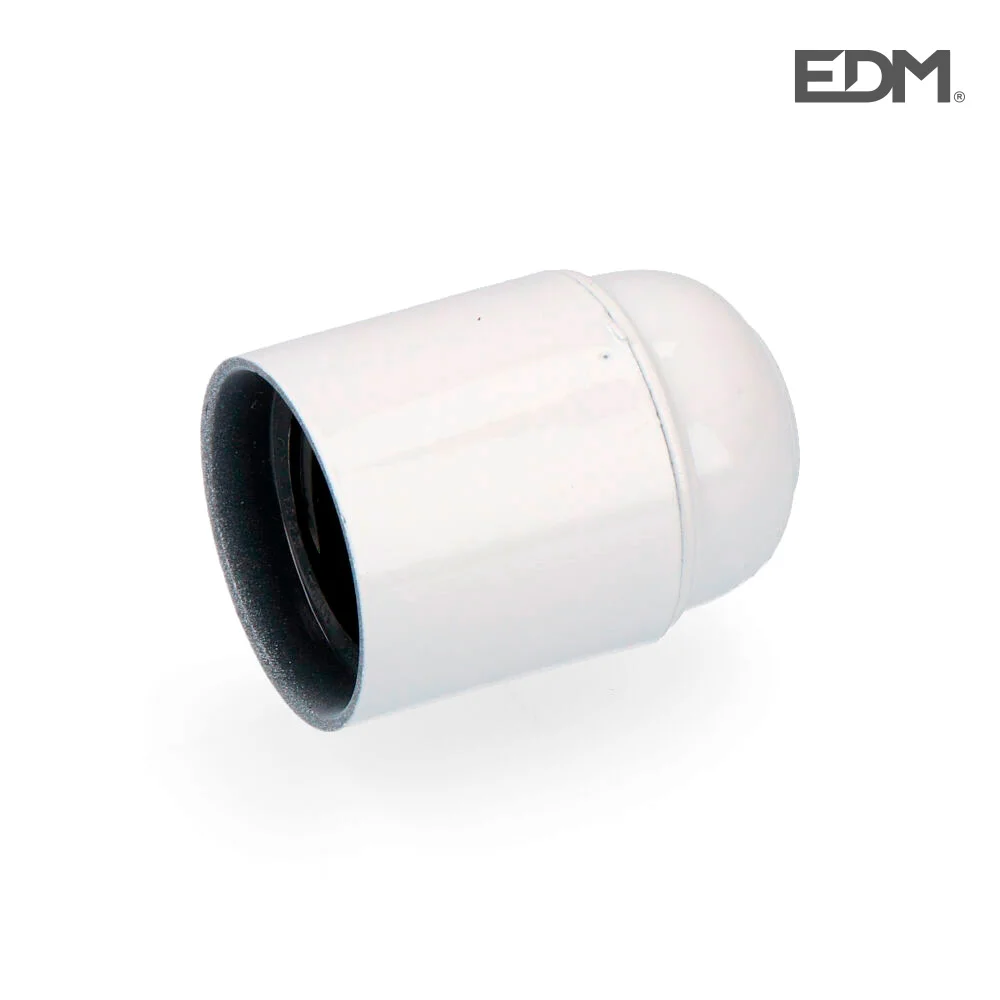 Casquilho Baquelite Refor&ccedil;ado E27 Branco (Retractilado) Edm