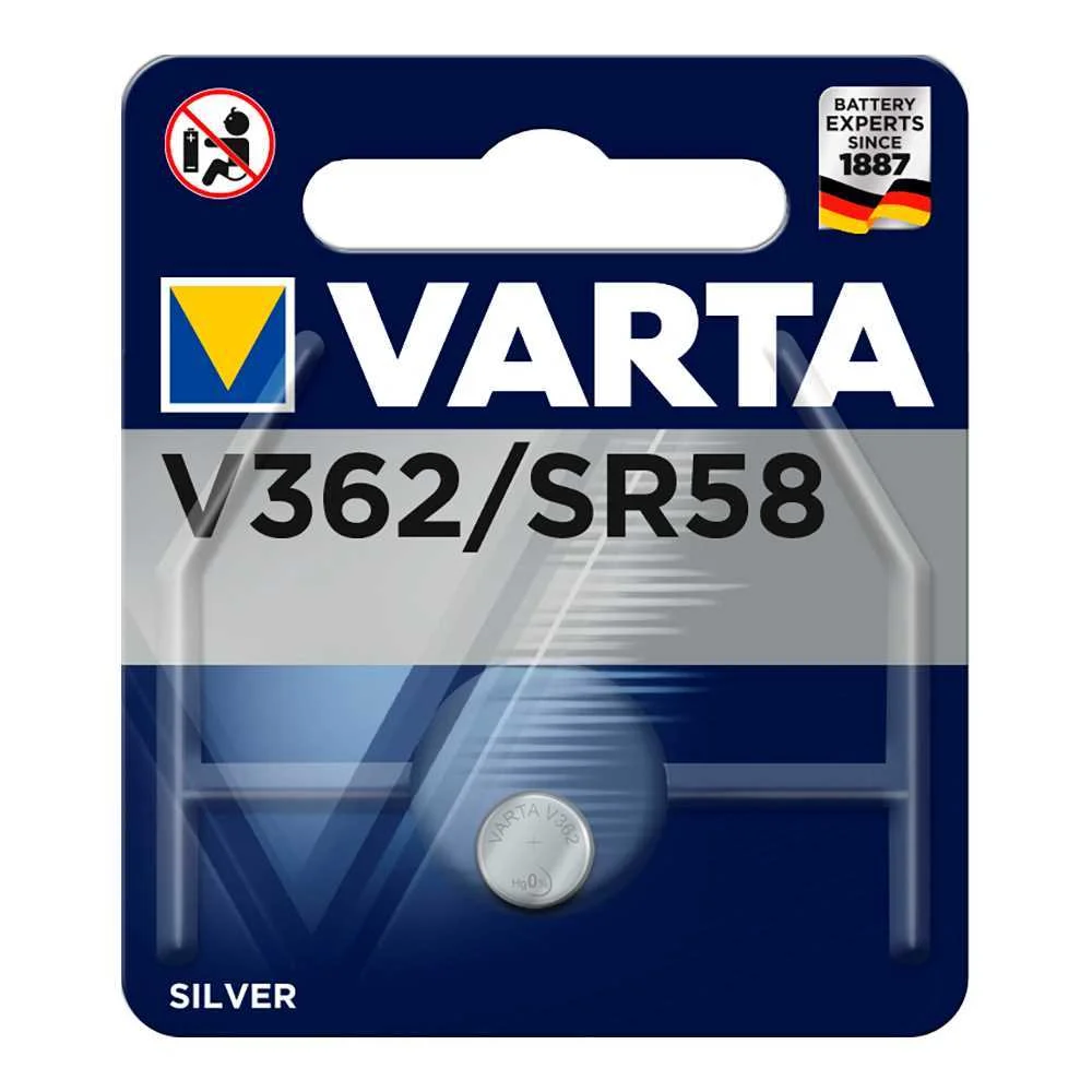 Micro Pilha de Bot&atilde;o Varta Silver Sr58 - V362 1,55v (Bl&iacute;ster 1 Unid.) &Oslash;7,9x2,1mm