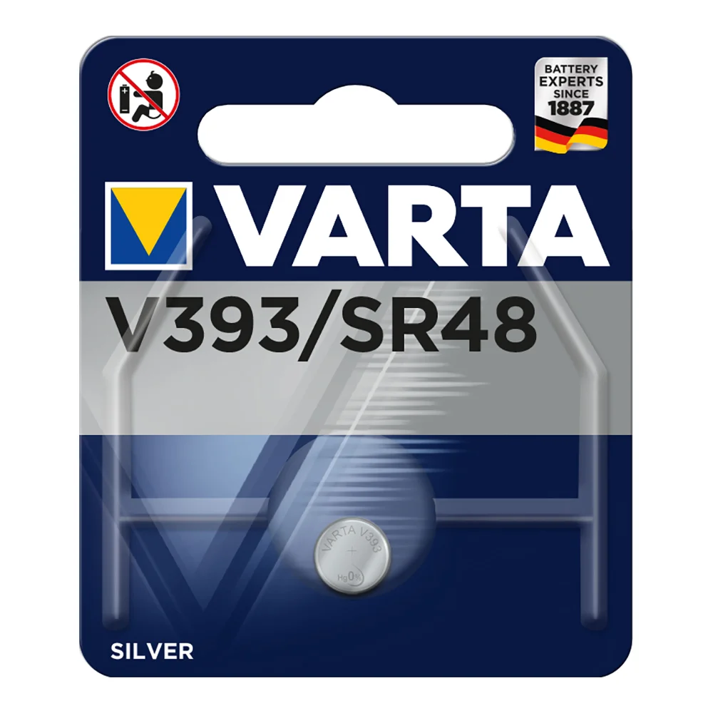 Micro Pilha Bot&atilde;o Varta Silver Sr48 - V393 1,55v (Bl&iacute;ster 1 Unid.) &Oslash;7,9x5,4mm