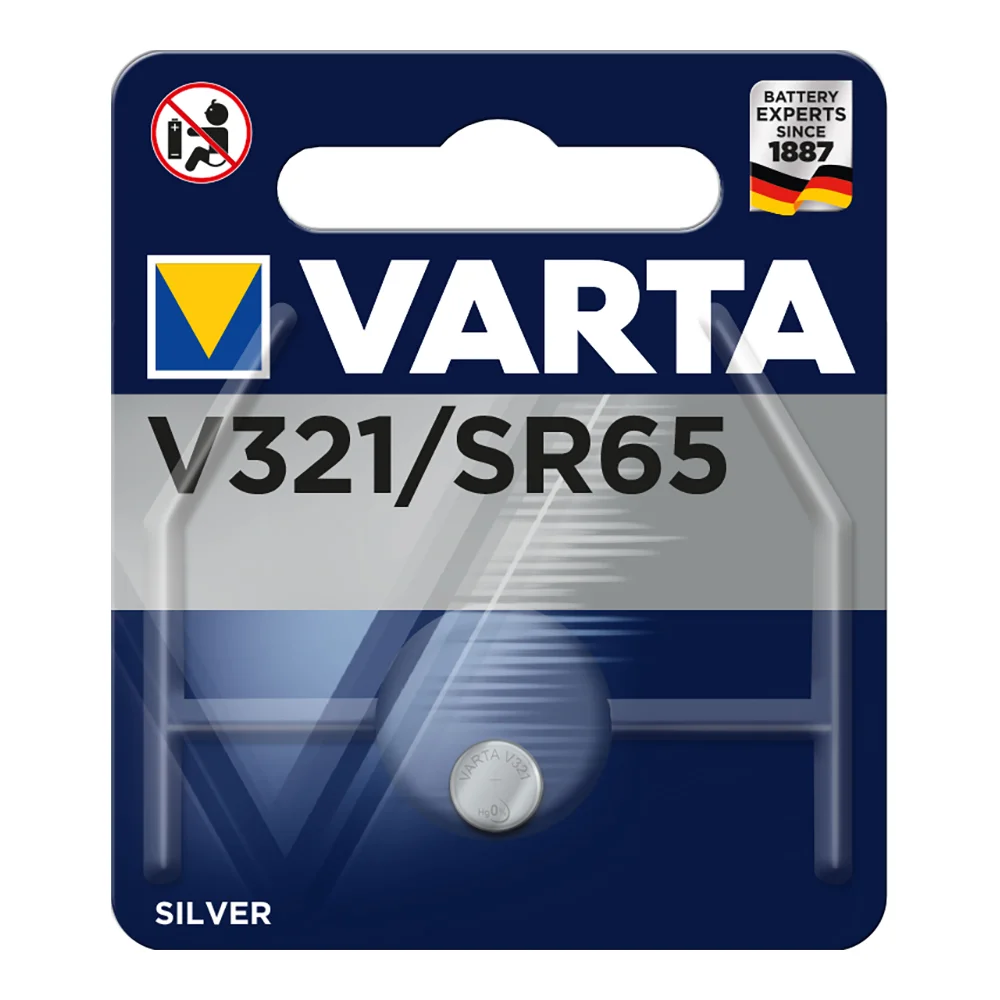 Micro Pilha de Bot&atilde;o Varta Sr65 - V321 1,55v (Bl&iacute;ster 1 Unid.) &Oslash;6,8x1,65mm