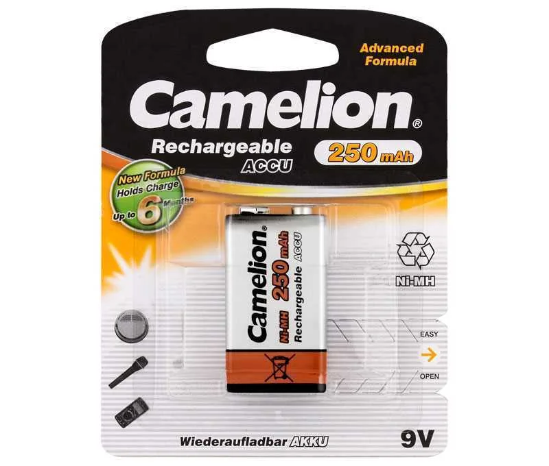 Bateria Recarreg&aacute;vel Rc22 . 9v / 250mah Ni-Mh