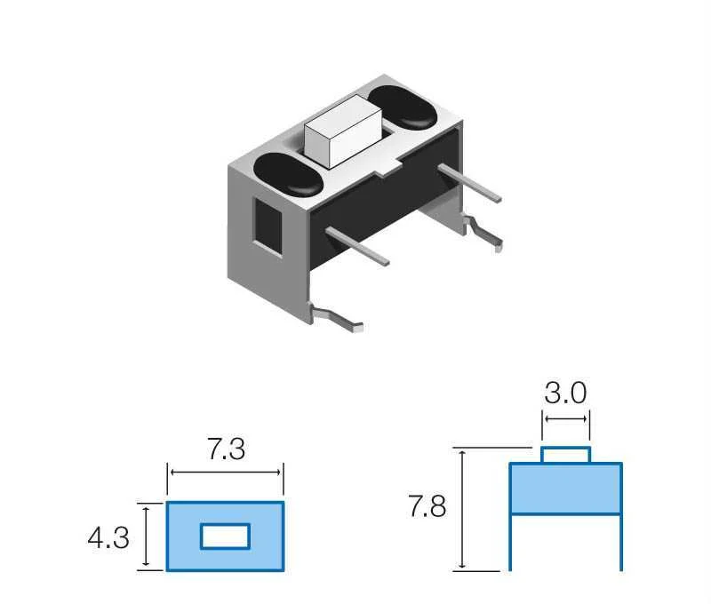 Pulsador de Tato Horizontal 12vdc 50ma
