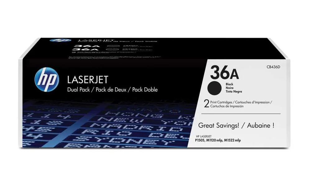 Pack 2 Toner Negro 36a Hp