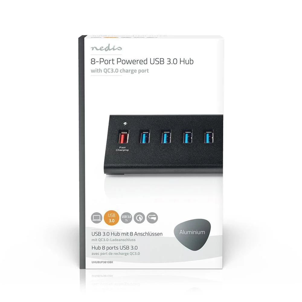 Hub Usb  8 Portas  Alimentado Por Usb 3.0  Qc3.0