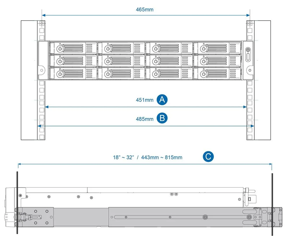 Qnap - Rail-B02 - Rail Kit