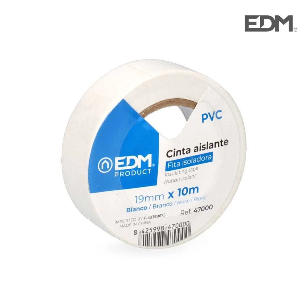 Fita Isoladora 10m X 19mm Branca Edm Alta Qualidade