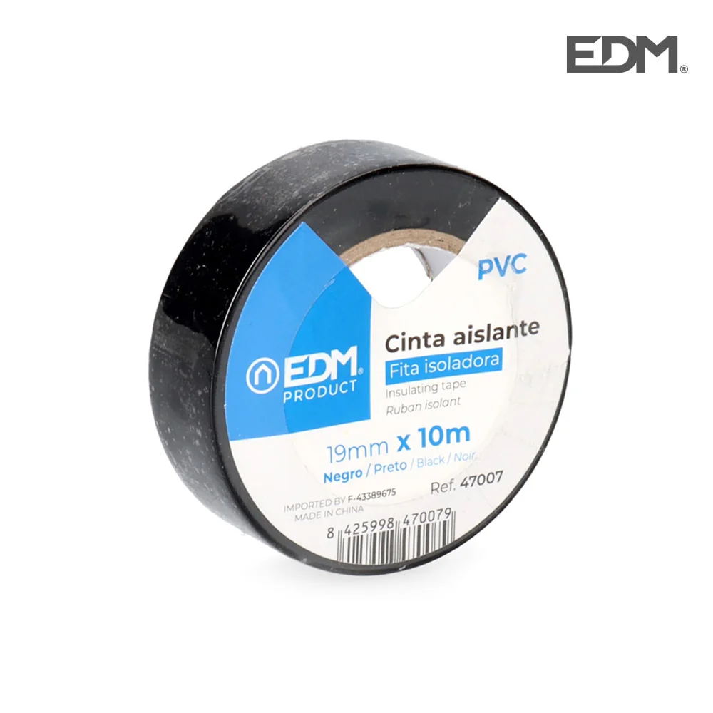 Fita Isoladora 10m X 19mm Preta Edm Alta Qualidade