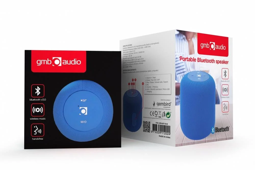 Altifalante Bluetooth Port&aacute;til Gembird 5 W Azul