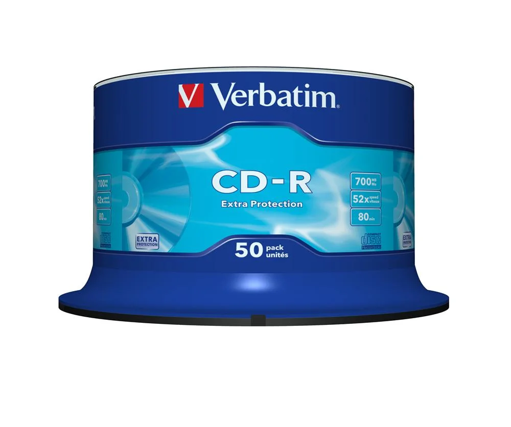 1x50 Verbatim Data Life Cd-R 80 52x Speed, Extraprotection