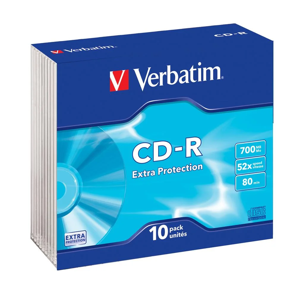 Verbatim Cd-R 52x 700mb 80min Extra Prot Caixa Sl.