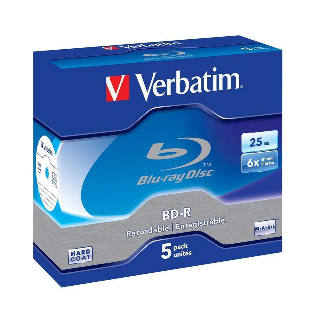 Verbatim Blu-Ray Bd-R Single Layer 25gb Pack 5 Unids White/Blue