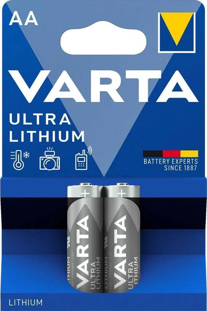 1x2 Varta Ultra Lithium Mignon AA Lr06