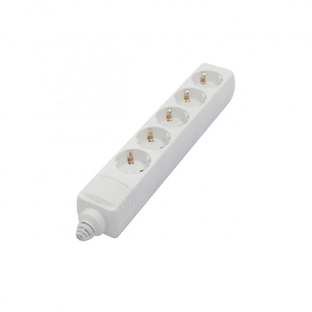 Bloco 5 Tomadas Schuko 5x16a Sem Cabo Branco