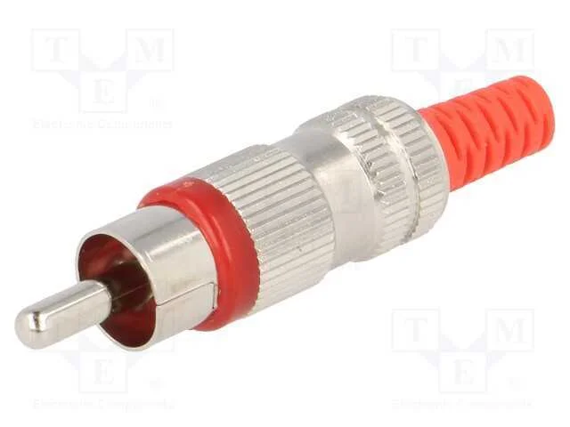 Ficha Rca Macho Vermelha Metalica