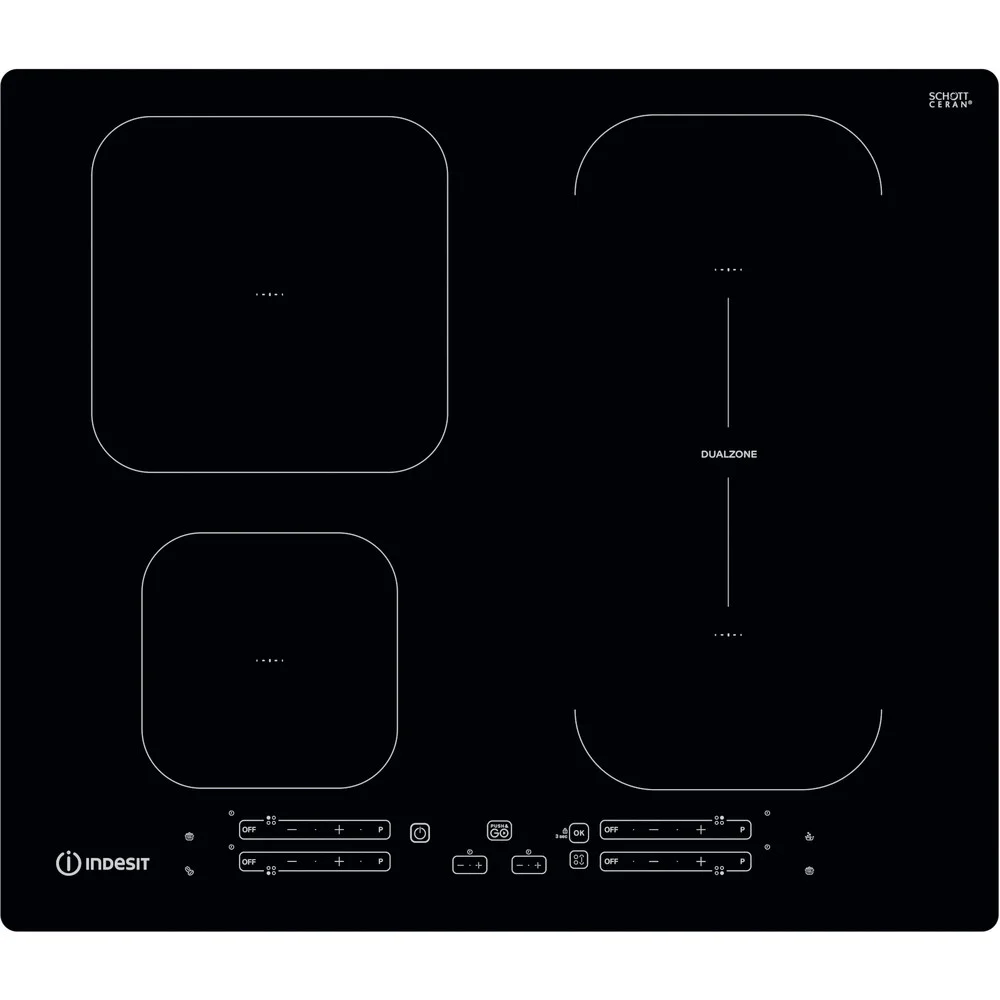Indesit Ib 65b60 Ne Black Built-In 59 Cm Zone Induction Hob 4 Zone(S)