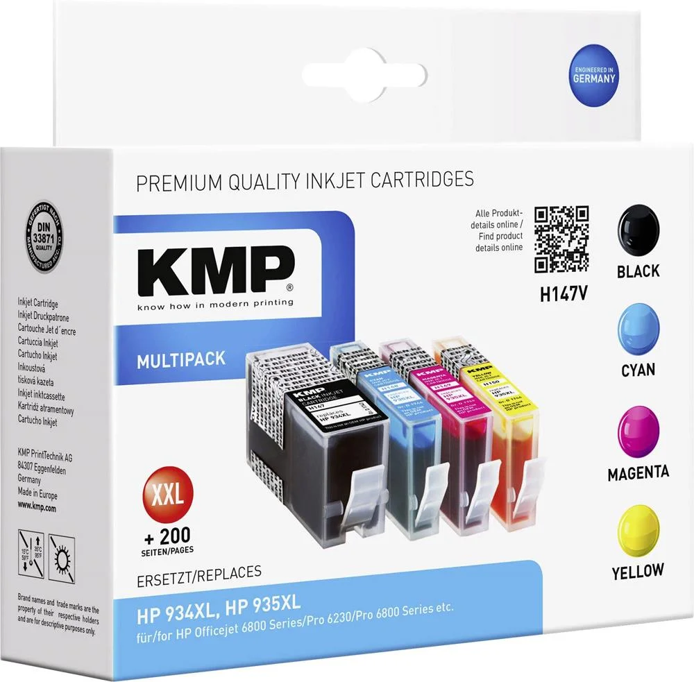 KMP H147V Multipack BK / C / M / Y compat&iacute;vel com
