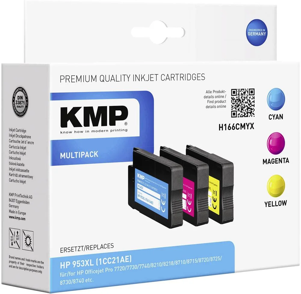 KMP H166CMYX Multipack C / M / Y compat&iacute;vel com HP