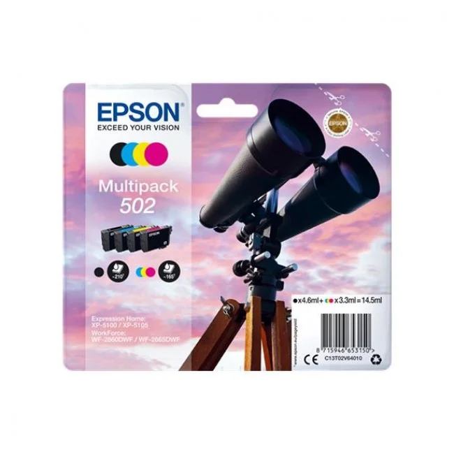 Epson Ink C13t02v64010 Standard Capacity T02v6 Black/Cyan/Magenta/Yellow