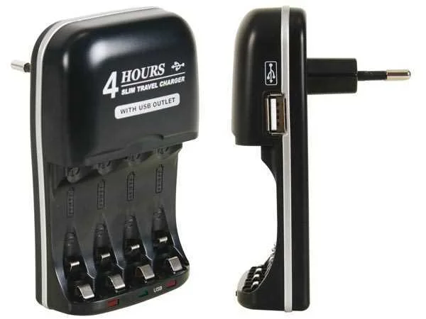 Carregador R&aacute;pido para Baterias Nimh com Sa&iacute;da Usb