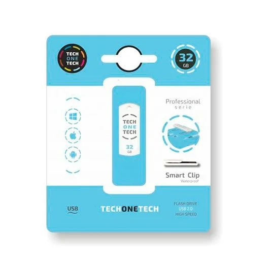 Pen Usb Tech One Tech 32gb Usb 2.0 Smart Clip