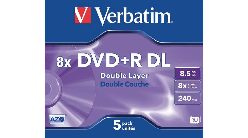 1x5 Verbatim Dvd+R Double Layer 8x Speed, Jewel Case 8,5gb