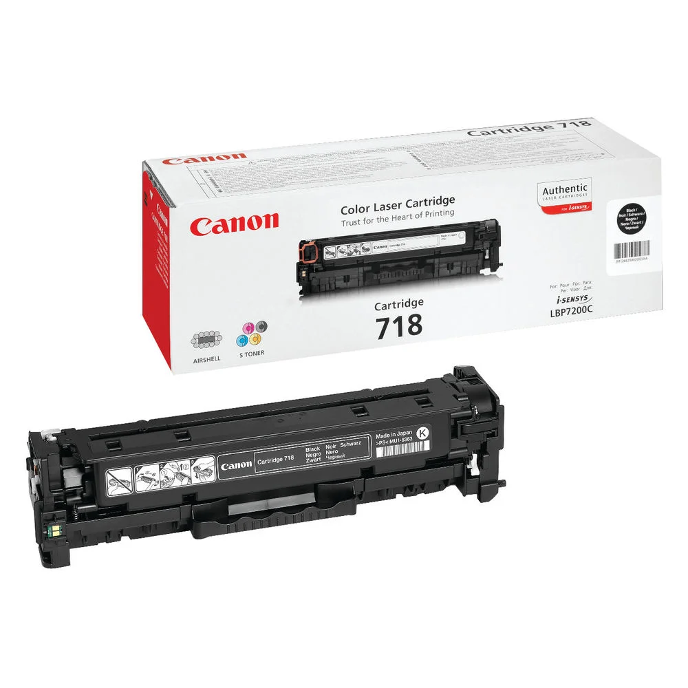 Cartucho de T&oacute;ner Canon 718 Bk Listo