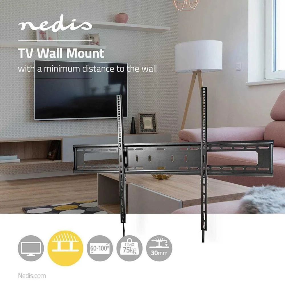 Suporte De Parede Fixo Para Tv 60-100" M&aacute;x. 75 Kg