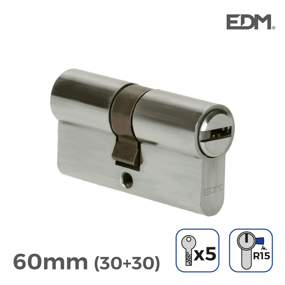 Canh&atilde;o Niquel 60mm (30+30mm) com 5 Chaves Seguran.
