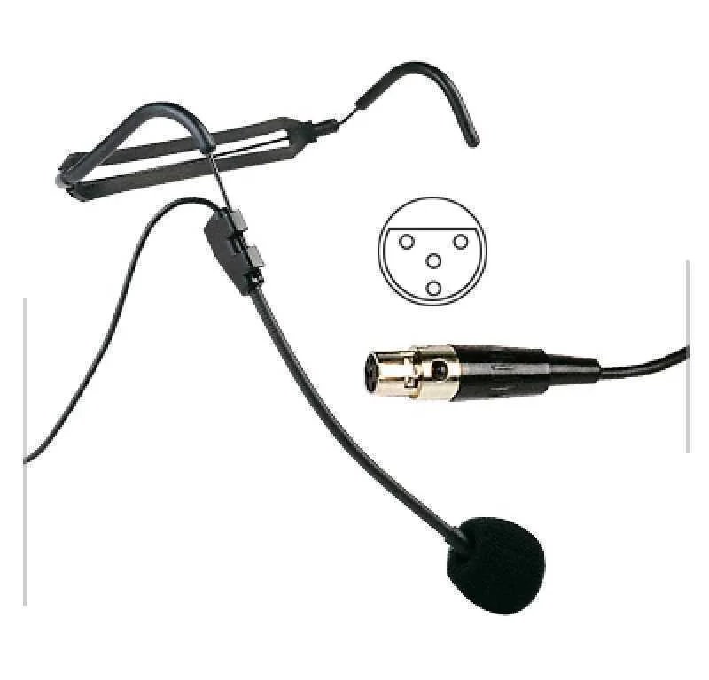 Microfone Din&acirc;mico de Cabe&ccedil;a. Mini Xlr 4 Pinos para Mods. Shure e Jts.
