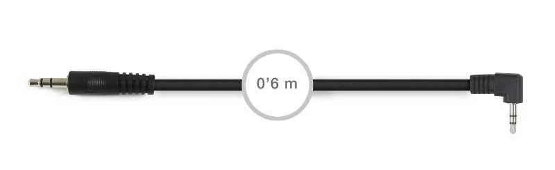 Cabo Jack 3,5mm Macho - Jack 3,5mm Macho 90&deg; 60cm - Fonestar