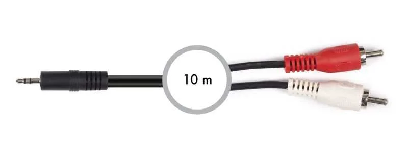 Cabo Jack 3,5mm Macho - 2x Rca Macho 10 Mts - Fonestar