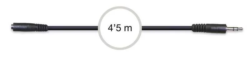 Cabo &Aacute;udio Jack 3,5mm F&ecirc;mea - Jack 3,5mm Macho 4,5m - Fonestar