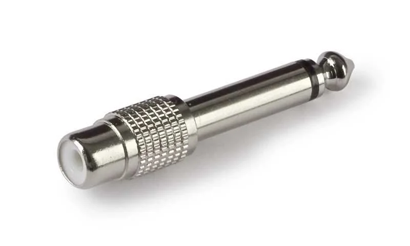Adaptador de &Aacute;udio. Rca F&ecirc;mea a Jack 6,3 Mm Mono Macho.