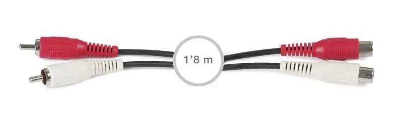 Cabo &Aacute;udio 2x Rca Macho - 2x Rca F&ecirc;mea - Fonestar