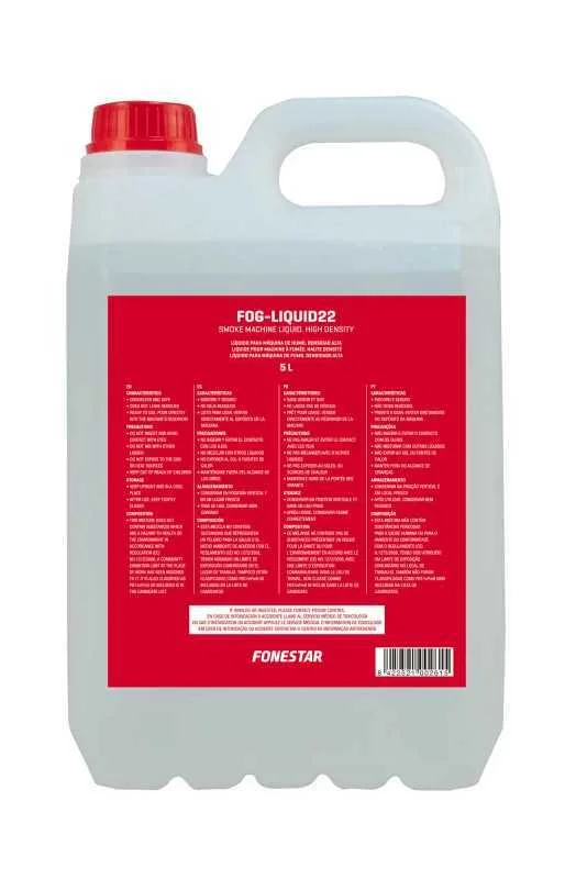 L&iacute;quido para M&aacute;quina de Fumo. 5 L. Alta Densidade.