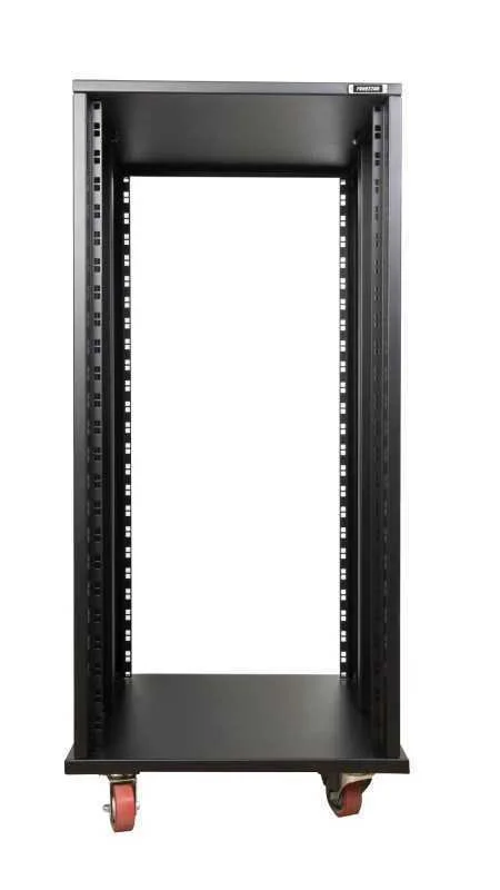 M&oacute;vel Rack 19" Met&aacute;lico 24 U. Rodas com Trav&atilde;o. Frente/Fundo Livre. Profundidade &Uacute;til 58 Cm.