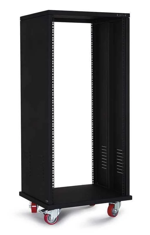 M&oacute;vel Rack 19" Met&aacute;lico 24 U. Rodas com Trav&atilde;o. Frente/Fundo Livre. Profundidade &Uacute;til 45 Cm.