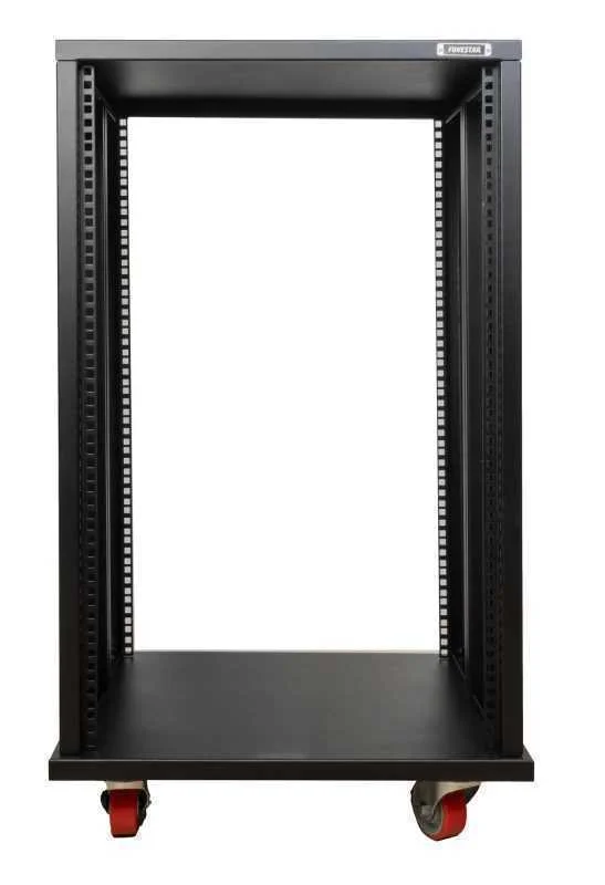 M&oacute;vel Rack 19" Met&aacute;lico 18 U. Rodas com Trav&atilde;o. Frente/Fundo Livre. Profundidade &Uacute;til 45 Cm.