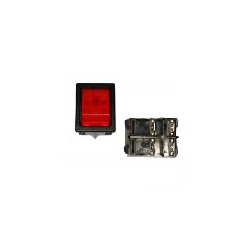 Interruptor Luminoso Vermelho Encastrar 4 Pinos