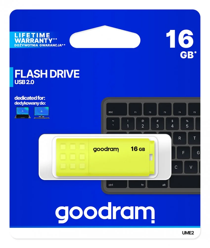 Goodram Ume2 16gb Usb Flash Drive Usb Type-A 2.0 Yellow