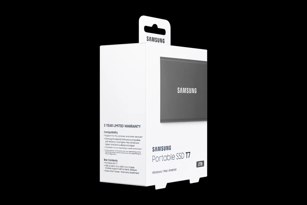 Samsung T7 SSD 2tb Usb 3.2 Gris Carb&oacute;n